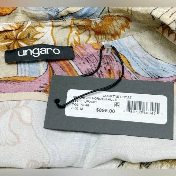 UNGARO Women's Courtney Feather-Trim Wrap Cardigan NEW WITH TAG SIZE US M NWT - Picture 3 of 8